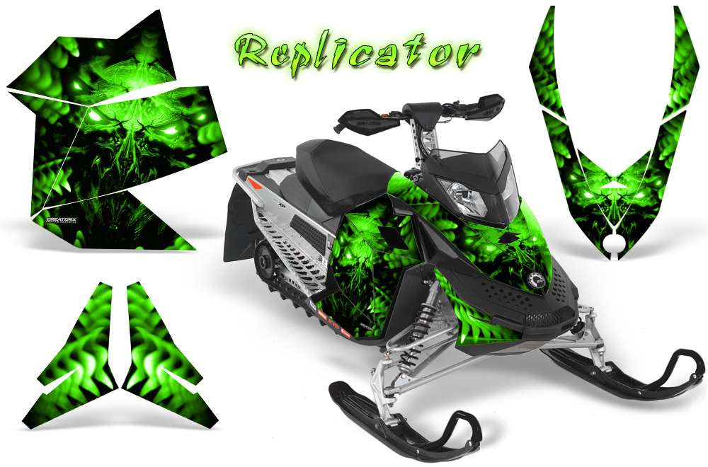 Skidoo REV XP Graphics Kit Replicator Green